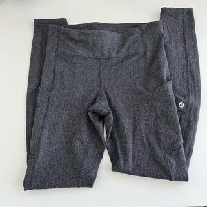 Lululemon Speed‎ Up Tight Power Luxtreme Variegated Knit Black Heather Black 6